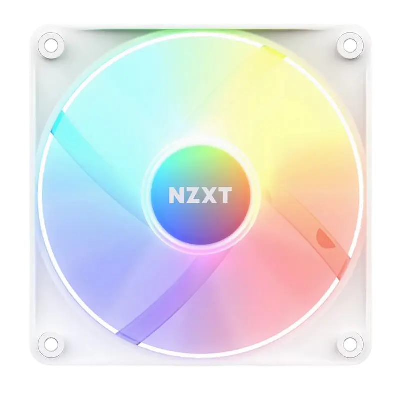 PC Case Fan NZXT F120 RGB Core, 120x120x26mm, 8 LEDs,33.8dB, 78.86CFM, 500-1800RPM, FDB, 4 Pin, Whit