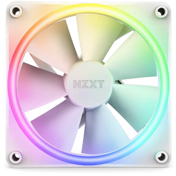 PC Case Fan NZXT F120 RGB DUO, 120x120x26mm, 8 LEDs, 29 dB, 48.58 CFM, 500-1800RPM, FDB, 4 Pin, Whit