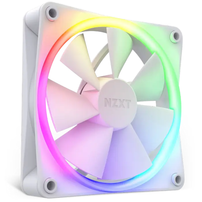 PC Case Fan NZXT F120 RGB, 120x120x26mm, 18 LEDs, 17-27.5dB, 14-50CFM, 500-1800RPM, FDB, 4 Pin, Whit