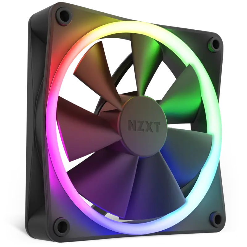 PC Case Fan NZXT F120 RGB, 120x120x26mm, 18 LEDs, 17-27.5dB, 14-50CFM, 500-1800RPM, FDB, 4 Pin, Blac