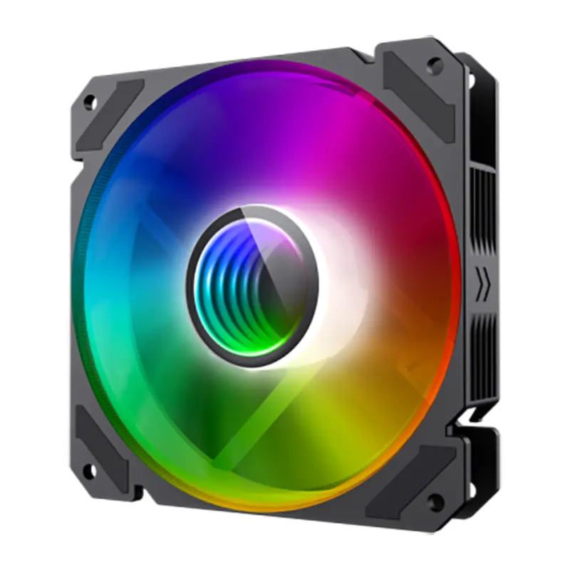 PC Case Fan GAMEMAX FN-12Rainbow-C9, 120mm, ARGB, 8 LED, 9 blades, 28.8dB, 56,62 CFM, 1200RPM, Hydro