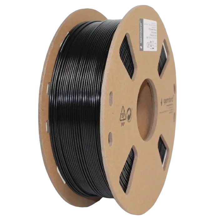 PETG 1.75 mm, Gembird Black Filament, 1 kg, 3DP-PETG1.75-01-BK