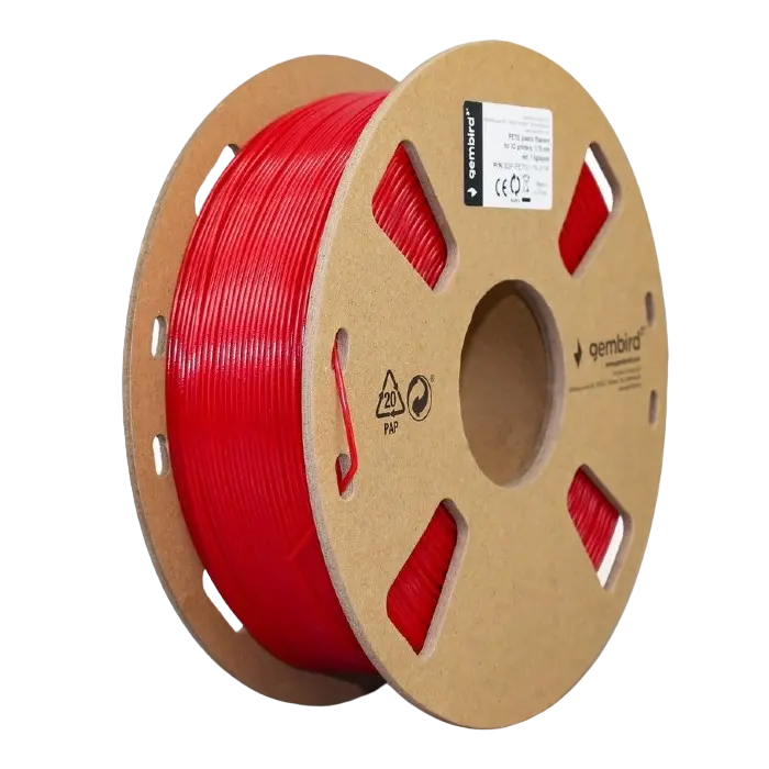 PETG 1.75 mm, Gembird Red Filament, 1 kg, 3DP-PETG1.75-01-R