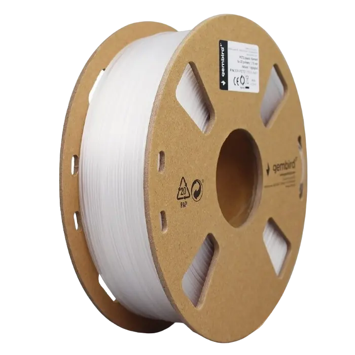 PETG 1.75 mm, Gembird White Filament, 1 kg, 3DP-PETG1.75-01-W