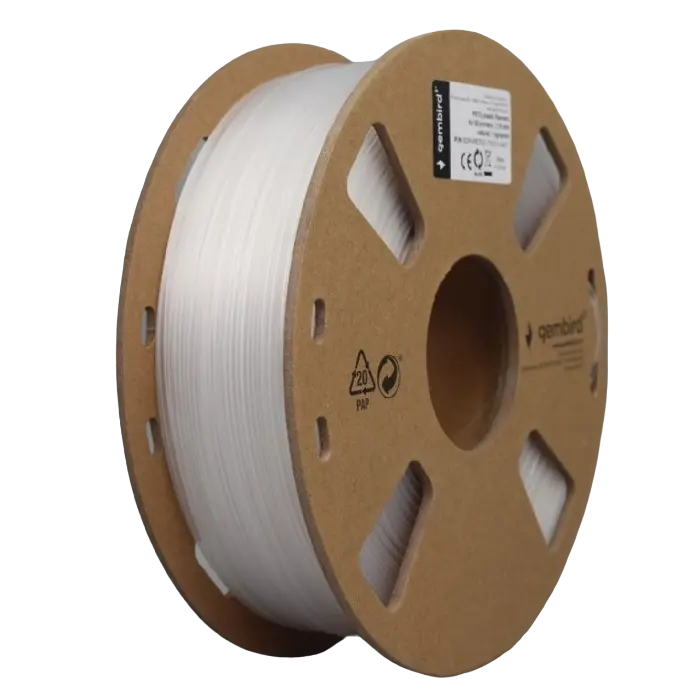 PETG 1.75 mm, Gembird Natural Filament, 1 kg, 3DP-PETG1.75-01-NAT