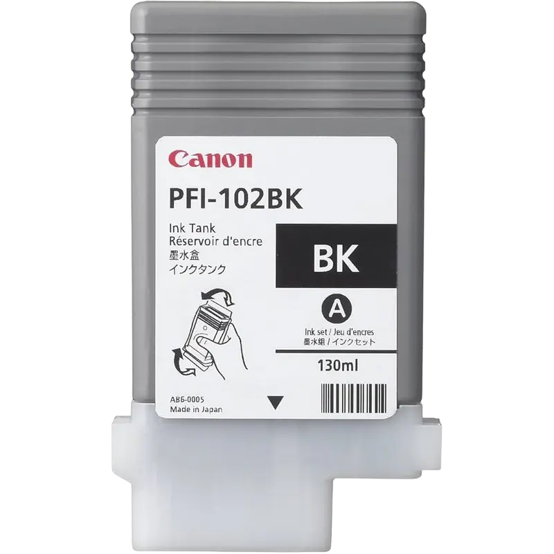 Canon Ink Cartridge PFI-102Bk black,130ml for iPF765,760,755,750,720,710,700,655,650,610,605