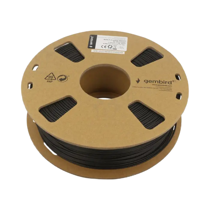 PLA 1.75 mm, Matte Black Filament, 1 kg, Gembird 3DP-PLA-01-MTBK