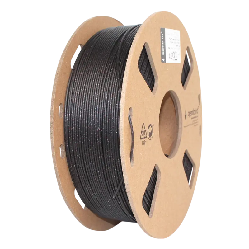 PLA 1.75 mm Filament Three galaxy Black, 1 kg, Gembird, 3DP-PLA-MX3-01-GBK