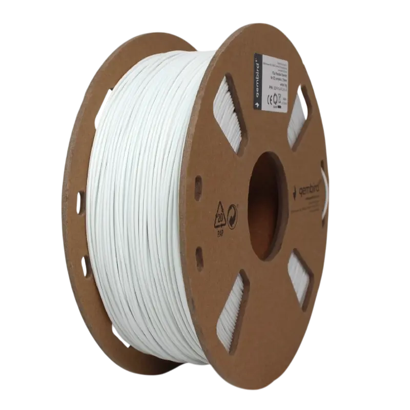 Filament Gembird PLA Flexible 1.75 mm, 1 kg, alb