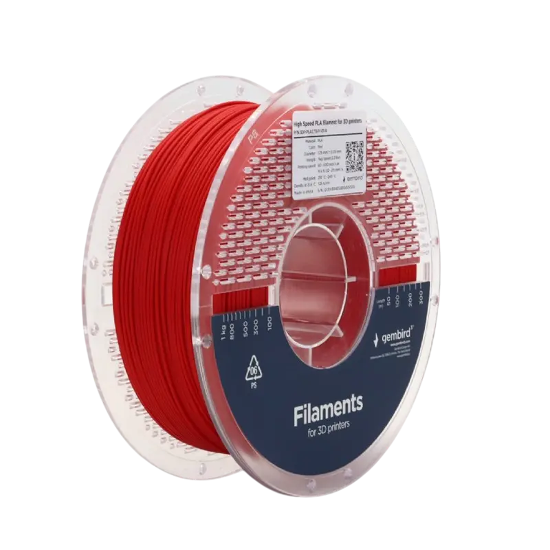PLA 1.75 mm High Speed Filament Red, 1 kg, Gembird, 3DP-PLA1.75HY-01-R