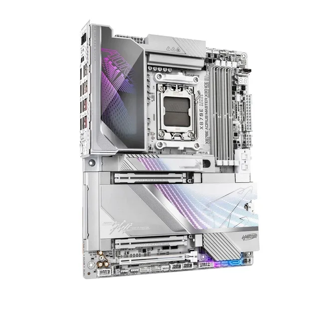 Gigabyte Placă de bază X870E A MASTER X3D ICE sAM5 X870 4xDDR5, vedere alternativă