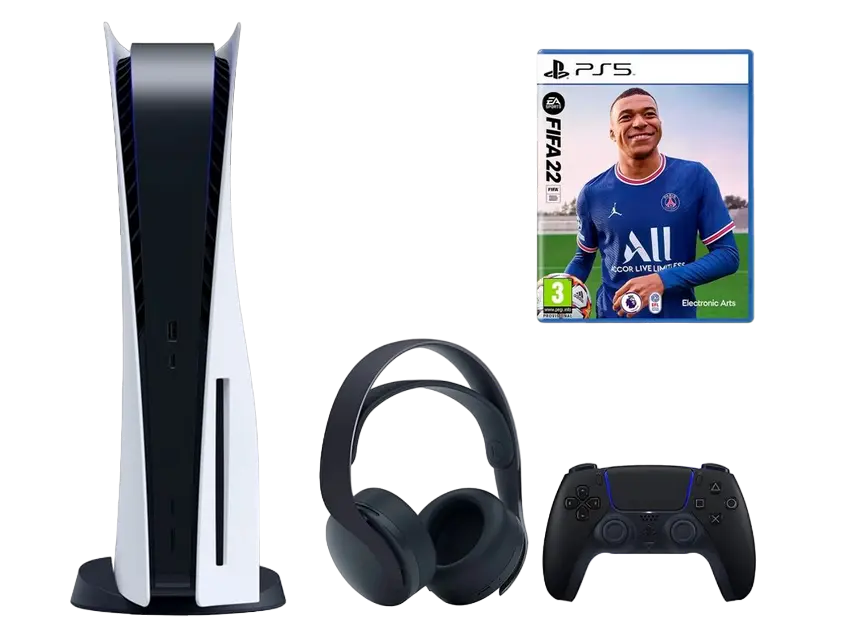 SONY PlayStation 5 + DualSens Black + Fifa 22 + Plus 365, Black
