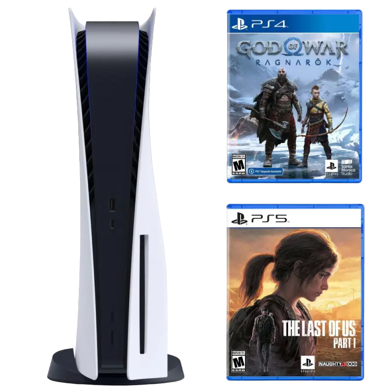 PlayStation 5 + GoW Ragnarok + PS5 Last of Us RMK