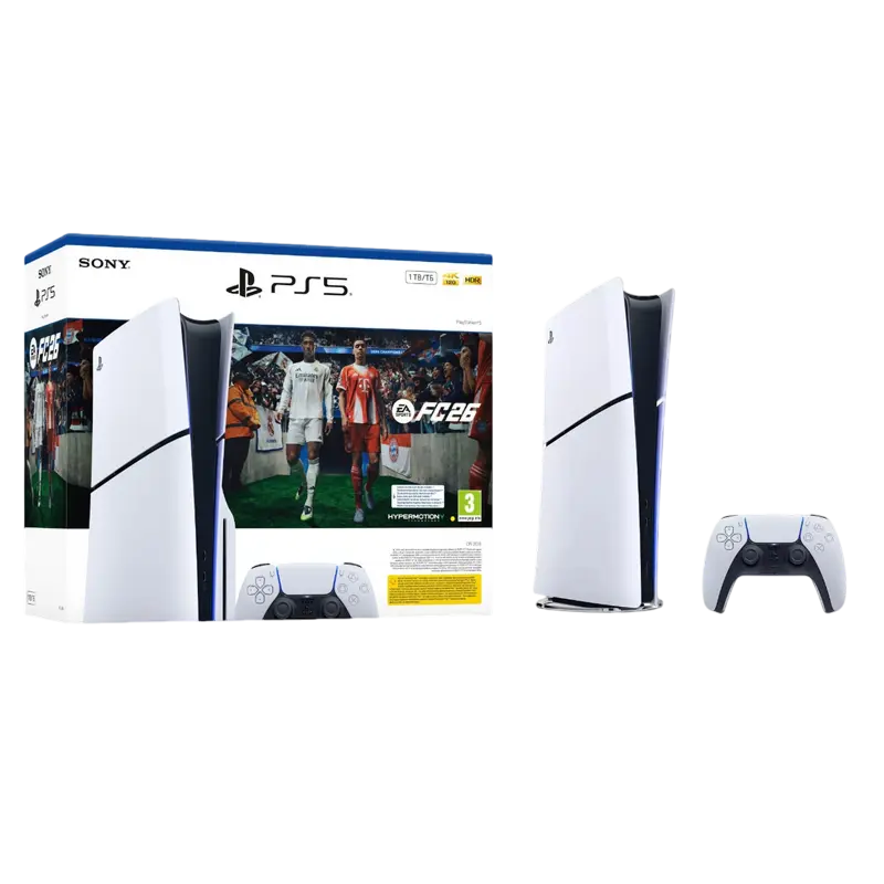 SONY PlayStation 5 Slim Disc Edition + FC26 (FIFA 26)1TB - White new