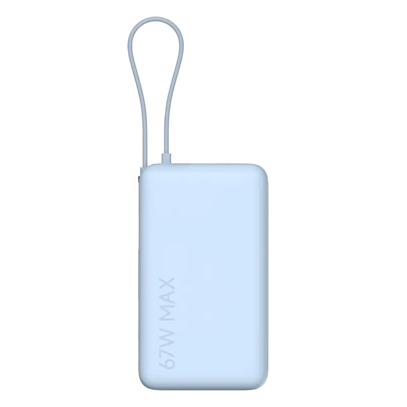 Power Bank, Xiaomi 10000 mAh, 67W (Integrated Cable), Ice Blue