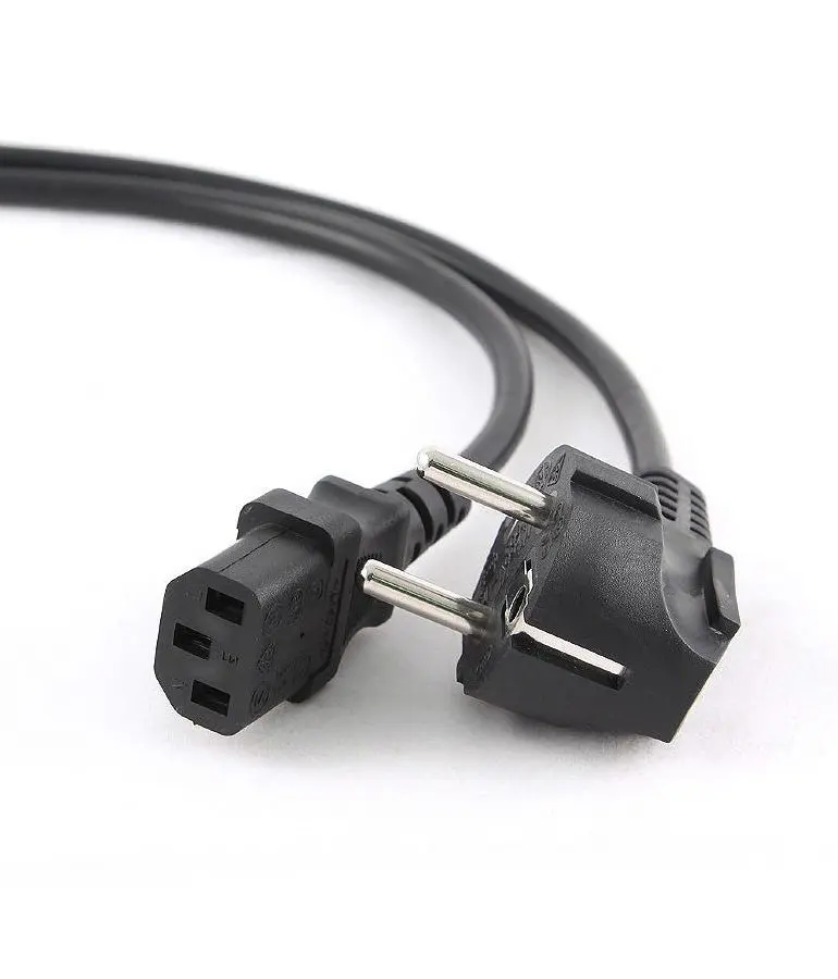 Cablexpert Power Cord PC-220V 1.5m Euro Plug, 90 degree angled output plug,Cablexper, 10A, PC-186A-VDE1B-1.5M