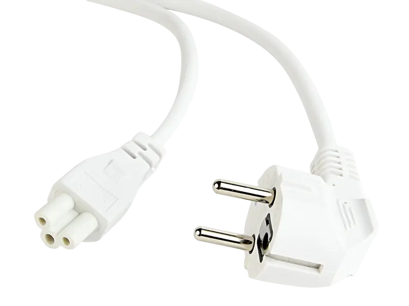 Power Cord PC-220V 1.8m Euro Plug VDE-approved, White, Cablexpert, PC-186-ML12-W