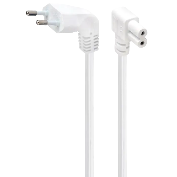 Power Cord PC-220V 2.5m Russian Plug, Cablexpert, angled socket, White, PC-184L-VDE-2.5M-W