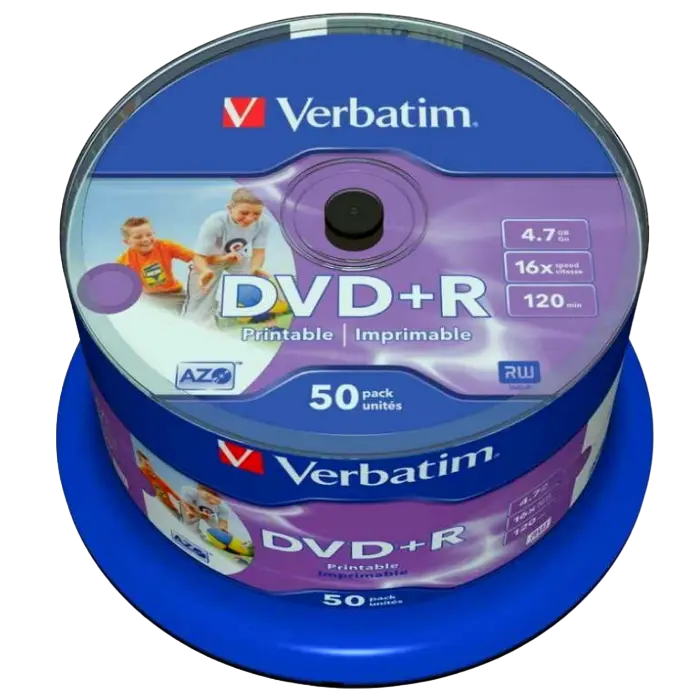 Printable 50*Cake DVD-R Verbatim, 4.7GB, 16x, full no id, 43533