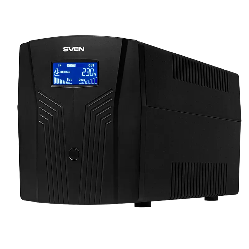 UPS SVEN Pro 1500, 1500VA/900W, Line Interactive, AVR, LCD, USB, RJ-45, 3xShuko Sockets