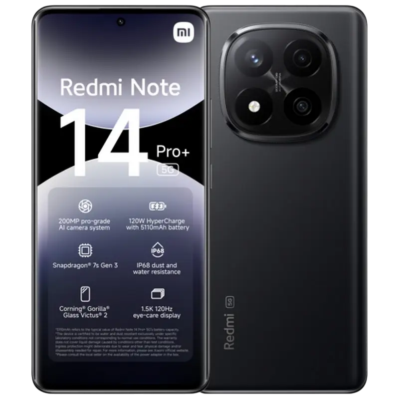 Redmi Note 14 Pro+ 5G 12/512GB EU Midnight Black