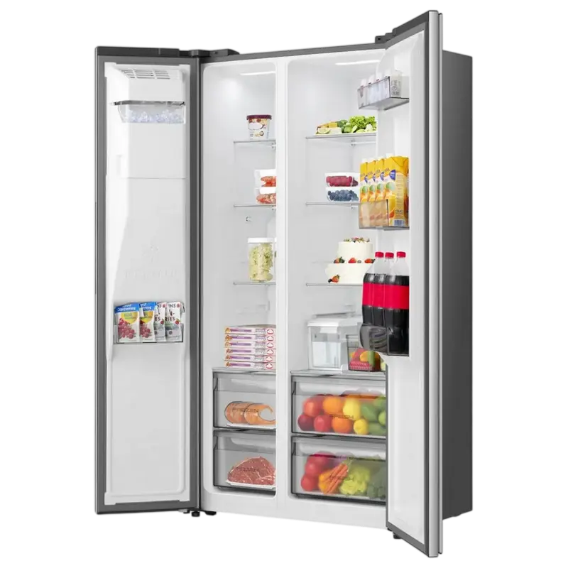 Frigider Side by Side Hisense RS5P528STIE, No Frost, 528 L, ambalaj