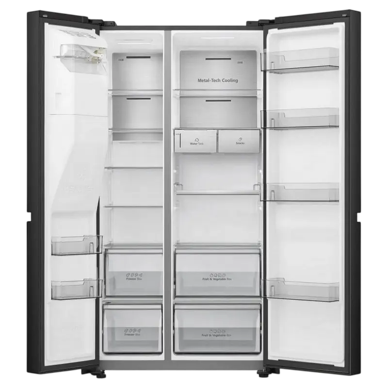 Frigider Side by Side Hisense RS818N4TFE 632 L No Frost, detaliu interfață