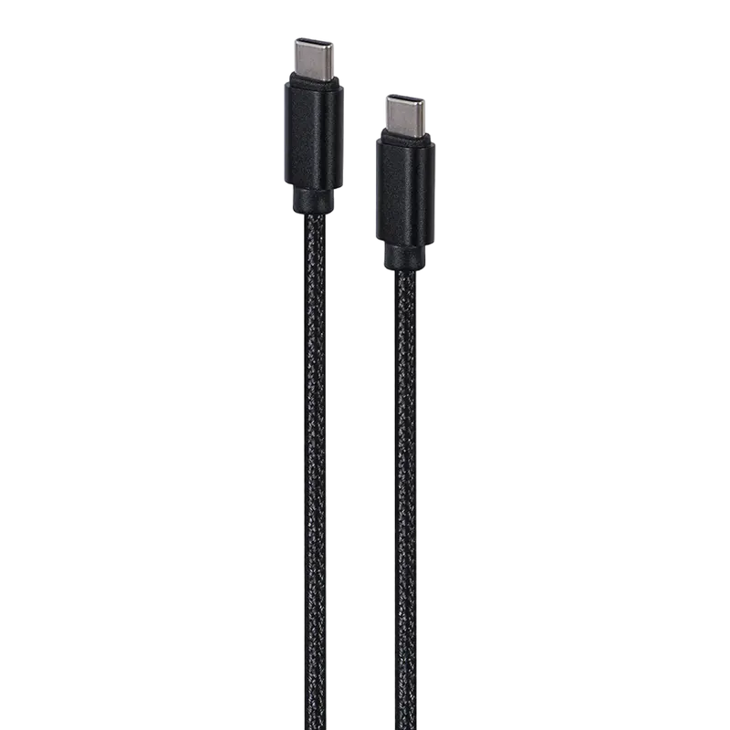 Retail Box Cable Type-C/Type-C, CM/CM, 1.8 m, Cablexpert Cotton Braided Black, CCDB-mUSB2B-CMCM-6