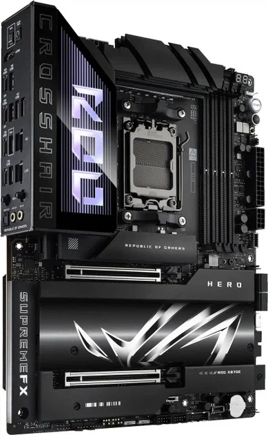 Asus ROG CROSSHAIR X870E HERO, vedere laterală