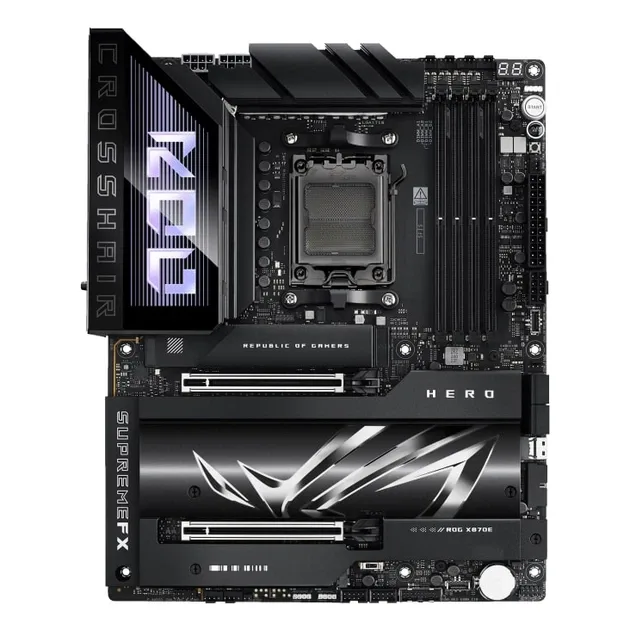 ASUS ROG CROSSHAIR X870E HERO, 4×DDR5, vedere alternativă