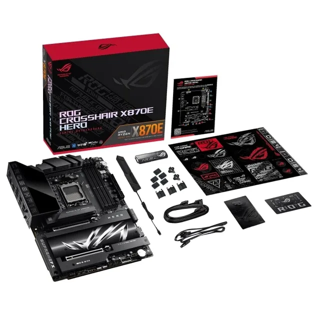 ASUS ROG CROSSHAIR X870E HERO, 4×DDR5, vedere laterală
