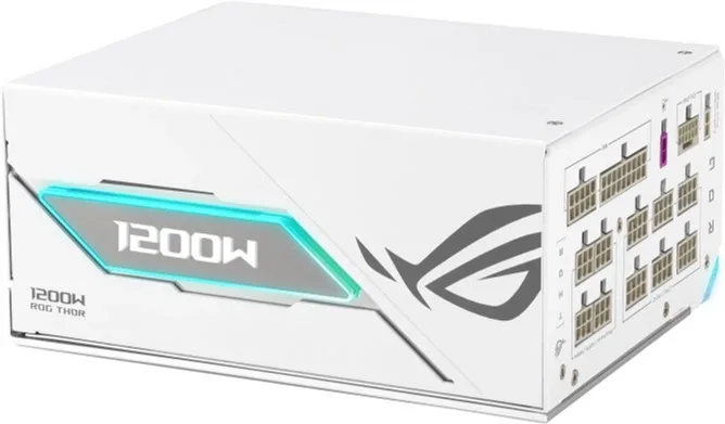 ASUS ROG Thor 1200W Platinum III White Edition (90YE00V5-B0NA00), vedere laterală