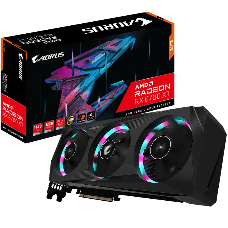 VGA Gigabyte Radeon RX 6700 XT 12GB GDDR6 Aorus Elite (GV-R67XTAORUS E-12GD)