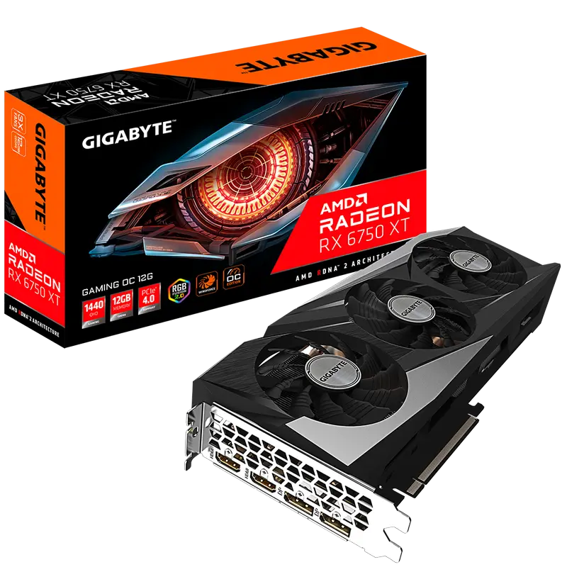 VGA Gigabyte Radeon RX 6750 XT 12GB GDDR6 Gaming OC (GV-R675XTGAMING OC-12GD)