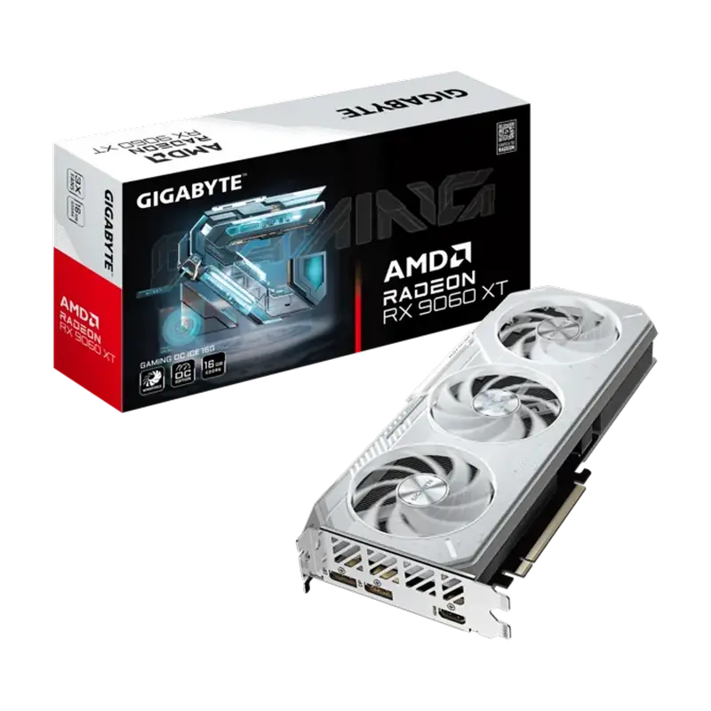 VGA Gigabyte Radeon RX 9060 XT 16GB GDDR6 Gaming OC ICE (GV-R906XGAMINGOCICE-16GD)