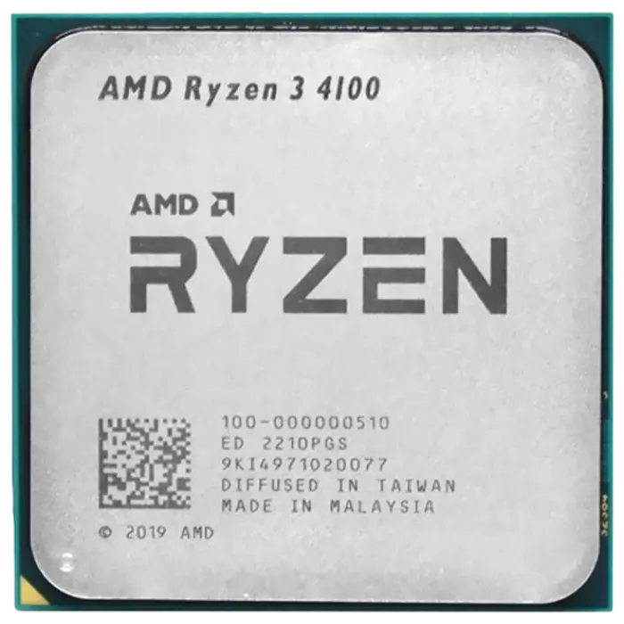 CPU AMD Ryzen 3 4100 (3.8-4.0GHz, 4C/8T, L2 2MB, L3 4MB, 7nm, 65W), Socket AM4, Tray