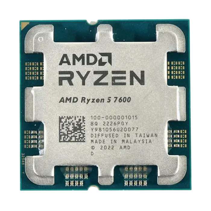 CPU AMD Ryzen 5 7600 (3.8-5.1GHz, 6C/12T, L2 6MB, L3 32MB, 5nm, 65W), Socket AM5, Tray