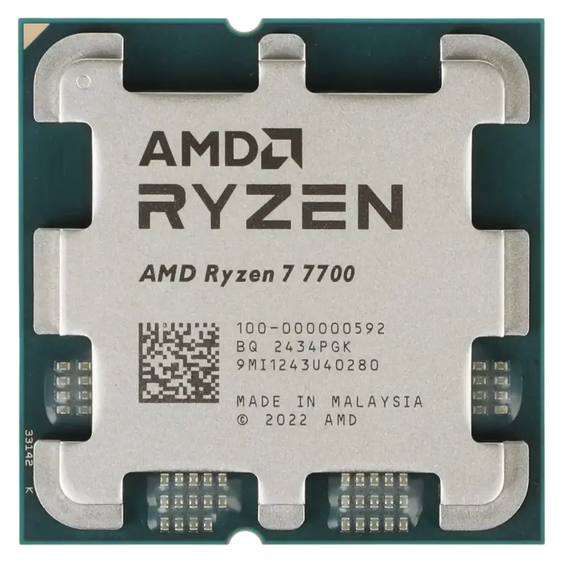 CPU AMD Ryzen 7 7700 (3.8-5.3GHz, 8C/16T, L2 8MB, L3 32MB, 5nm, 65W), Socket AM5, Tray