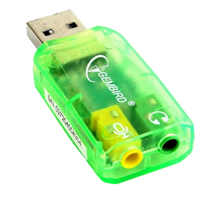 Sound Card Gembird SC-USB-01, USB, 2х3.5 mm sockets: stereo output, microphone mono input