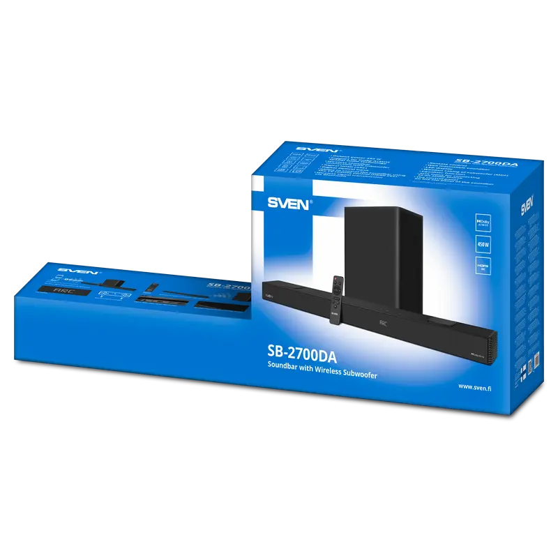 Soundbar SVEN SB-2700DA 5.1.2 450 W Dolby Atmos negru, detaliu interfață