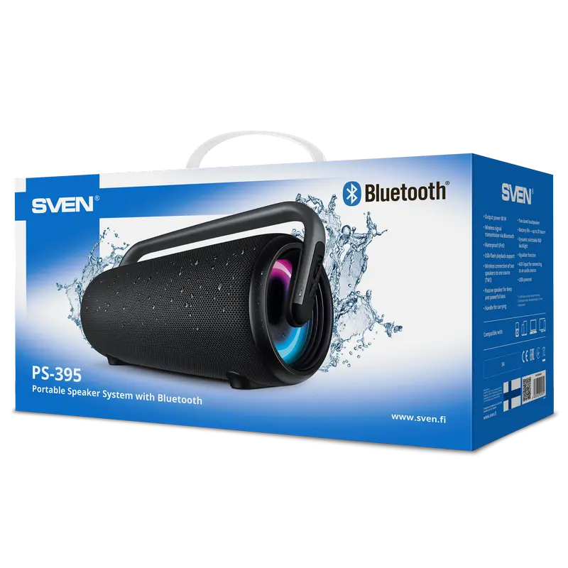 Boxa portabila SVEN PS-395 80W Bluetooth TWS IPX5, imagine suplimentară 9