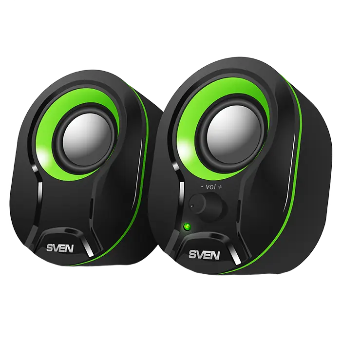 Speakers SVEN "290" Black/Green, 5w, USB power / DC 5V