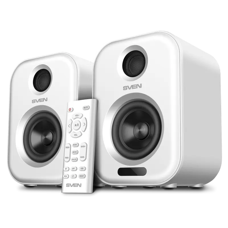 Speakers SVEN MC-5, white, 50W, Bluetooth, RCA*2, USB, Optical, RC