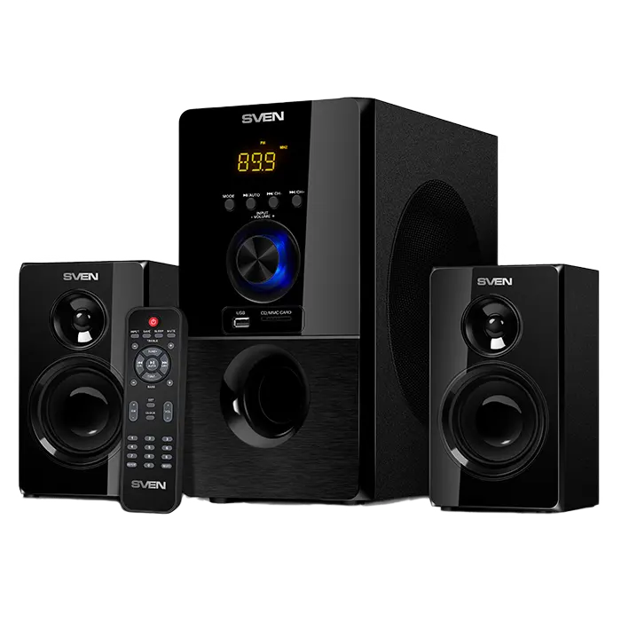 Speakers SVEN "MS-2050" SD-card, USB, FM, remote control, Bluetooth, Black, 55w/30w + 2x12.5w/2.1