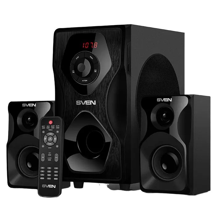 Speakers SVEN "MS-2055" SD-card, USB, FM, remote control, Bluetooth, Black, 55w/30w + 2x12.5w/2.1