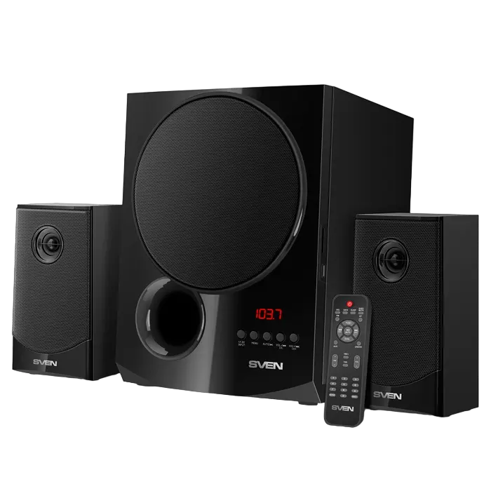 Speakers SVEN "MS-2080" SD-card, USB, FM, remote control, Bluetooth, Black, 70w/40w + 2x15w/2.1