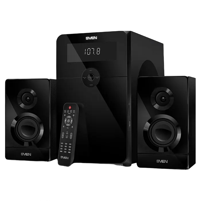 Speakers SVEN "MS-2250" SD-card, USB, FM, remote control, Bluetooth, Black, 80w/50w + 2x15w/2.1