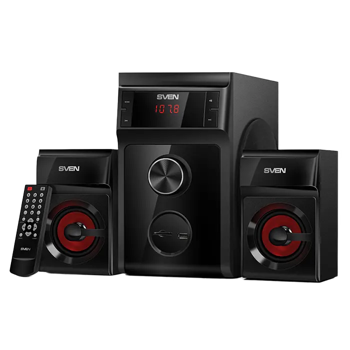 Speakers SVEN "MS-302" SD-card, USB, FM, Black, 40w / 20w + 2x10w / 2.1