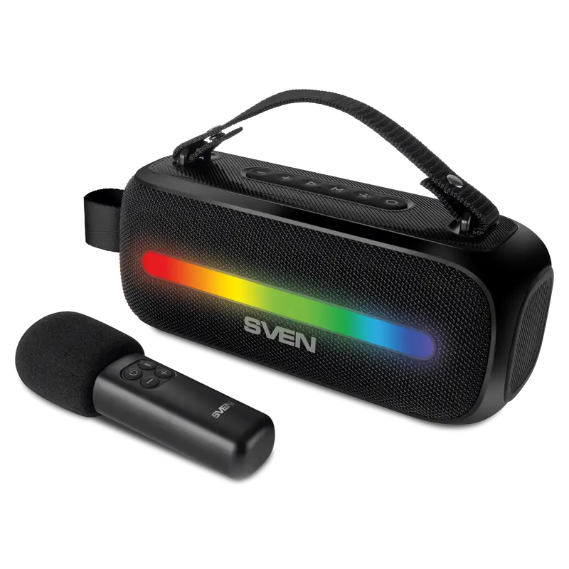 Speakers SVEN "PS-255", black, 12W, Bluetooth, FM, USB, karaoke mic, 3600mA*h