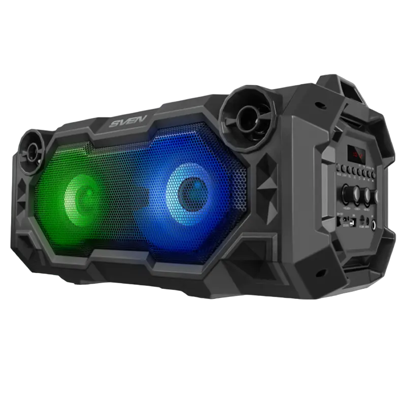 Speakers SVEN "PS-500" 36w, Black, Bluetooth, Karaoke, LED, microSD, FM, AUX, USB, power:2000mA